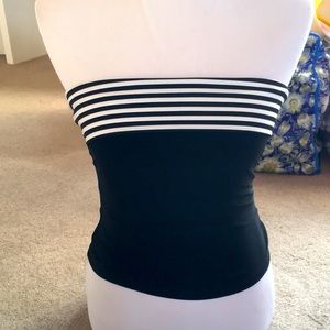 Pretty Mandee Black With White & Black Accent Above Breast